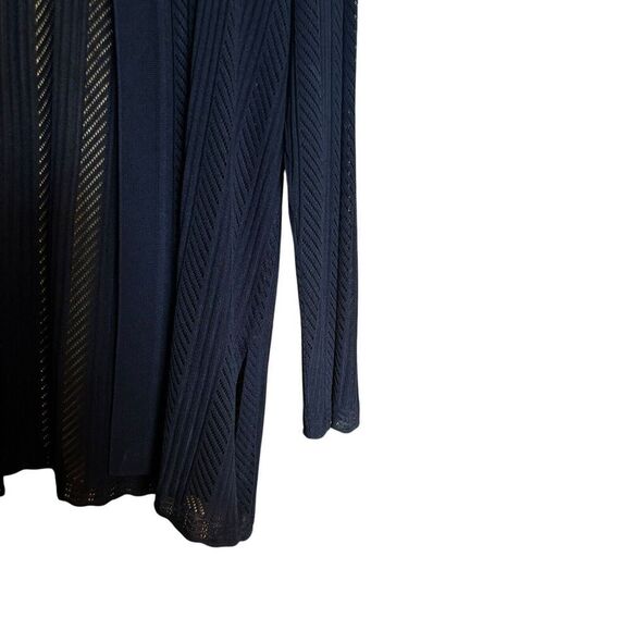 Exclusively Misook Cardigan Extra Large XL Black Ribbed Open Acrylic Sweater - Picture 5 of 8